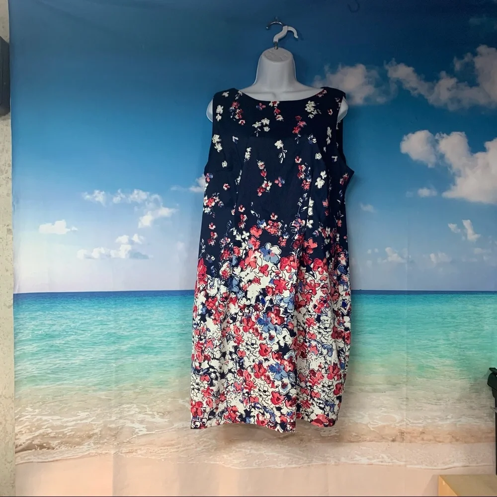Alyx Women Floral  Sleeveless Career Formal Sheath Dress Size 18W
